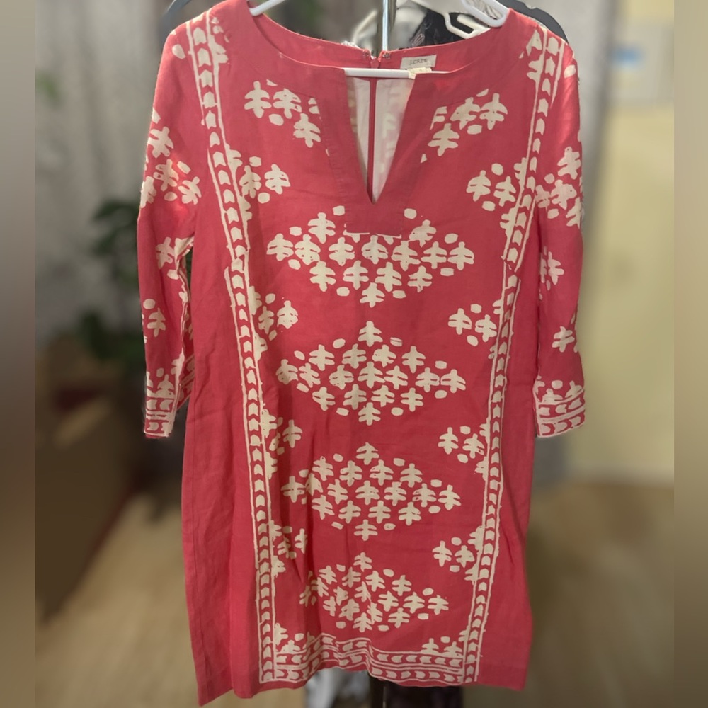 J. Crew Pink Tunic with Mandarin Collar and Tunic Sleeves